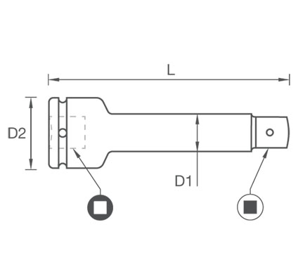 1.1/2 kare uzatma adaptrleri