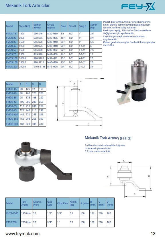 FEY-X FMDS Mekanik Tork Artrclar